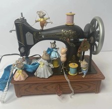 Enesco 1989 Music Box Sew Petite My Favorite Things Mice Sewing Machine W Box picture