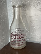 Denver Vintage Milk Bottle Robinson’s Grade A Milk Denver Colorado Antique picture