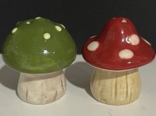 Red And Green Mushroom Salt & Pepper Shakers picture