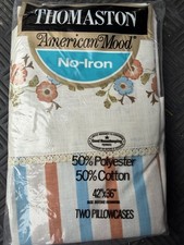 1970s Vintage Foxcroft Garza Pillow Cases Set Of 2 NOS Floral New picture