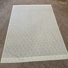 VTG Ivory Floral Medallion Lace Sheer Curtain Panel 59x82 Cottagecore picture