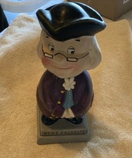 Vintage Benjamin Franklin Composition Bobblehead Nodder Bank 8.5” picture
