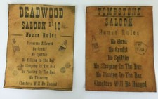 Tombstone Deadwood Saloon House Rules Poster Old West Western Bar - 2 Prints picture