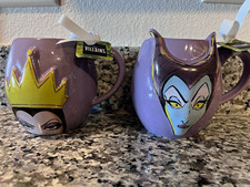 NWT Rae Dunn Disney Villains Double-Sided Mug Set Evil Queen & Maleficent picture