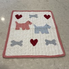 VTG small quilt wall hanging SCOTTIES SCOTTYS Dog Mom lap blanket Terriers picture