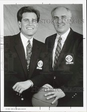 1992 Press Photo Jim Nantz & Billy Packer, CBS Sports NCAA Broadcasters picture