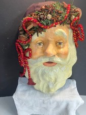 VINTAGE LARGE  PAPER MACHE SANTA CLAUSE FACE picture