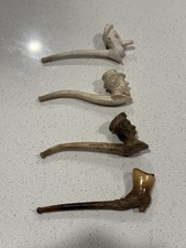 Vintage Clay Smoking pipes Set 4 picture