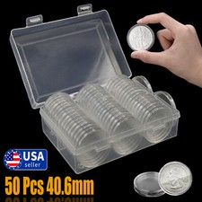 50Pcs Direct Fit Airtight 1Oz 40.6mm American Silver Eagle Coin Holders Capsules picture