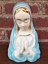 Vintage Colonial USA Madonna Planter Virgin Mary Bust Statue Catholic Pottery 8
