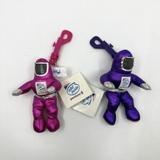 Intel Inside Pentium Spaceman Astronaut Plush Key Ring Pink Purple Lot of 2 picture
