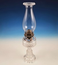 RARE Central Glass Hobbs U.S. Coin Silver Age Kerosene Oil Stand Lamp 1892 EAPG picture