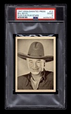 PSA 4 BILL BOYD as HOP-ALONG CASSIDY 1947 Amalgamated Press Card HIGHEST 1/1 picture