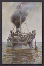 Vinatge postcard GERMANY Marine-Galerie Nr.201 - Recovery vehicle “Untereľbe picture