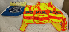 2 ULTRA BRIGHT ORANGE POLICE PUBLIC SAFETY VEST + NEW GARDEN FLAG  picture