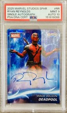 Deadpool 2025 Topps Chrome Marvel Studios Sapphire Ryan Reynolds PSA 9 AUTO 10 picture