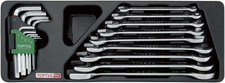 Double Open End Wrench & Hex Key 18Pcs Wrench Set (Mirror Finish) Metric picture