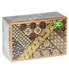 Japanese Yosegi Puzzle Box Samurai Himitsu Wooden Trick Box 5 Sun 21 Step HK-134 picture