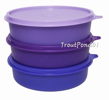 TUPPERWARE Big Wonders Bowls 2 c Cereal Leftovers Lilac Lupine Purple Bowl Set 3 picture