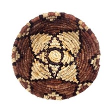 VTG Papago Coiled Basket Bowl Yucca Devil’s Claw Native American 6.25