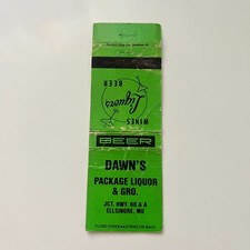 Dawn's Package Liquor & Gro Ellsinore MO Vintage Matchbook Cover TMB82-6 picture