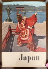 Japan Miyajima 1968 Vintage Travel Poster Shrine Festival Tourist Association picture