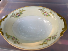 Meito Fine China Made In Japan Floral Pattern Oval Serving Bowl 11 Inch picture