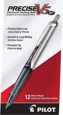 Pilot Precise V5 RT Liquid Ink Pens Extra Fine 0.5mm Black Retractable 12 Pk Bx picture