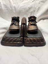 Vintage Bron-Shoe Baby Shoe Bookends picture