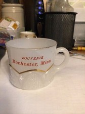 2.25” Tall Milk Glass Souvenir Rochester Minn Mn Cup 1920’s Mn Minnesota  picture