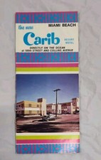 Carib Resort Motel Hotel Miami Beach, FL Brochure Travel Advertising Folder Vtg picture