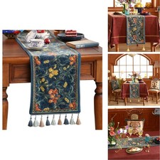 Patdrea Designer Casual Wild Floral Velvet Table Runner 102 Inch Long, Dark picture
