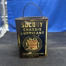 VINTAGE SOCONY CHASSIS LUBRICANT 5 POUND CAN WITH HANDLE Empty A4C picture