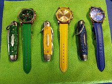KampKing Pocketknife Metal Handles W/Matching Colored Watches Green Yellow Blue picture