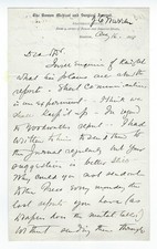 1878 Boston Medical + Surgical Journal LETTER SIGNED Dr. John Collins Warren II picture