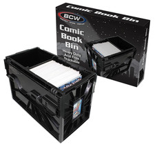 BCW Short Comic Book Bin Heavy Duty Stackable Plastic Box Holds 150 Bagged BCW' picture