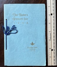1923 FREEMASON MASONIC MASTER'S REPORT GUARDIAN LODGE #921 F. & A.M. NEW YORK  picture