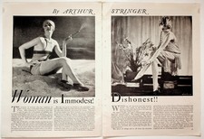 1920s Arthur Stringer Woman Immodest Vintage Magazine Pages Ephemera picture