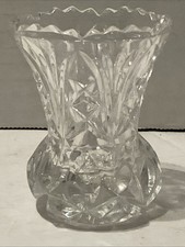 Vintage Pressed Glass Toothpick Holder Small Vase Match Holder Clear Glass picture