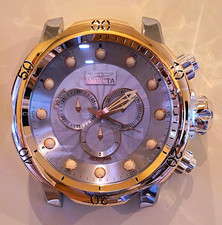 Invicta Wall Clock Quartz  Silver/Rose Gold Sunburst Dial Chronograph 21