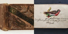 1883 antique AUTOGRAPH ALBUM woodsville nh FLORA E HOIT victorian die cuts picture