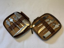 Vintage UNIMART GERMANY 9-Piece Tool Kit in Leather Zippered Case All Original picture