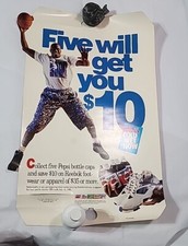 Vintage Shaquille O’Neal Poster 26”x 18” Reebok Pepsi Slam Shaq Ad Rare  picture