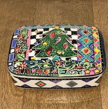 Mikasa Vintage Festive Theme Ceramic Box w/Lid Japan Designed Jenny Faw picture