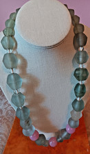 Vtg African Trade Bead Necklace Chunky Heavy r/ 11 oz. picture
