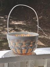 NWOT Traditional Handwoven Easter Basket In Pastel Blue Green Yellow picture