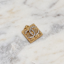Designer Rhinestone Gold Square Zipperpull | set of 1 picture