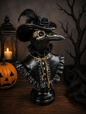 Midevil Gothic Plague Doctor Light Up Raven Bust Halloween Figure Statue Decor picture
