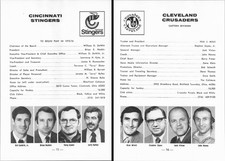 1974-1975 Cincinnati Stingers Cleveland Crusaders WHA Team Page - Vintage Page picture