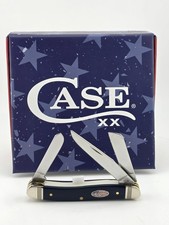 Case XX Navy Blue Synthetic Medium Stockman 10863 SS Knife w/ Cigar Box New picture